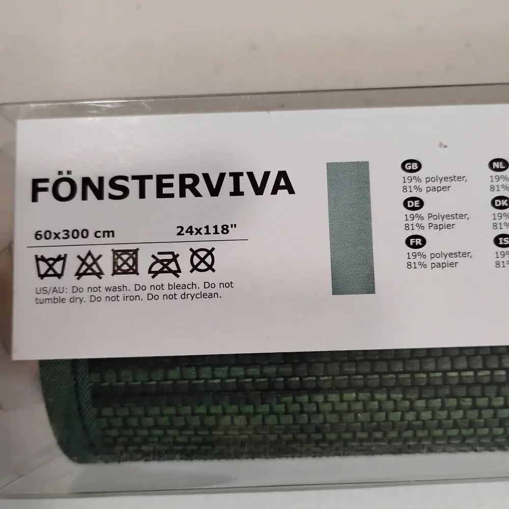 IKEA FONSTERVIVA Panel Curtain Light Blind Green Natural 24x118